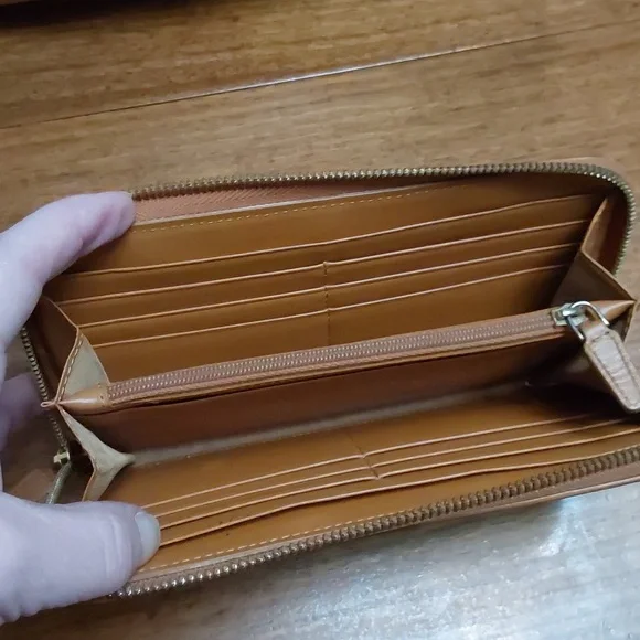 MCM Cognac Hobo Bag with Matching Wallet Iconic Monogram Print - Picture 9 of 12